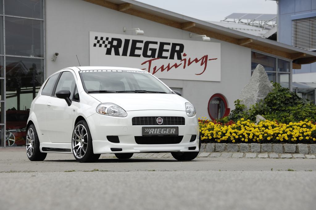 Heckansatz Rieger-Tuning, ABS, incl. Alugitter passend für Fiat Grande Punto