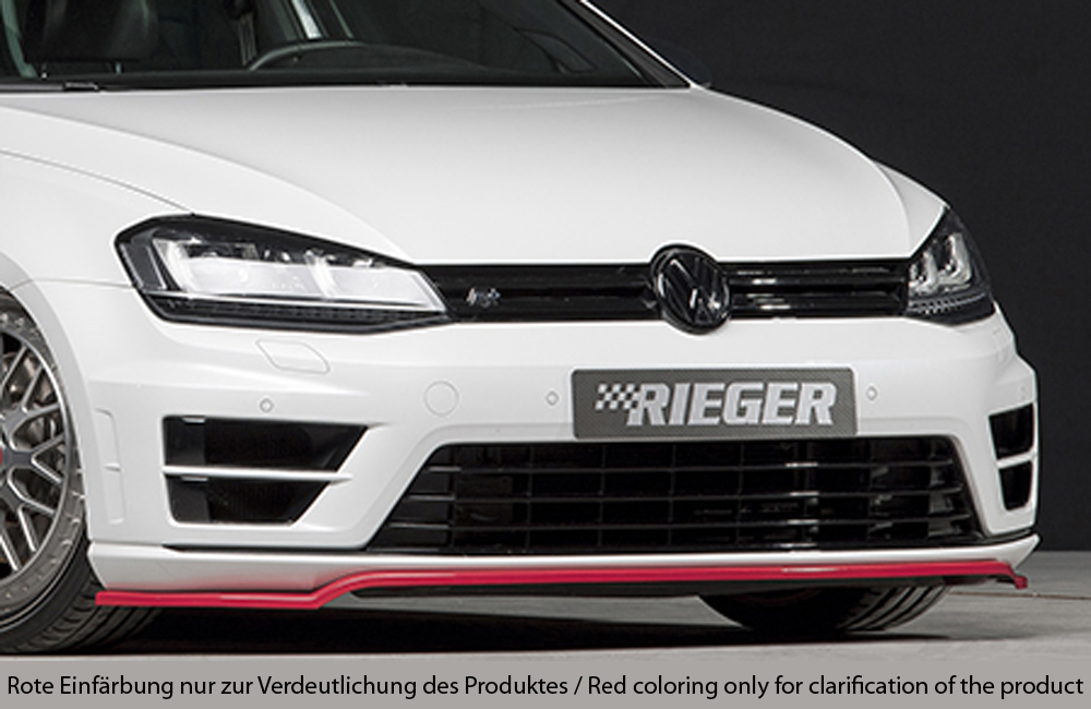 Rieger Spoilerschwert nur für GTI / GTD matt schwarz für VW Golf 7 GTD  3-tür. 06.13-12.16 (bis Facel, Frontansätze, Aerodynamik, Auto Tuning